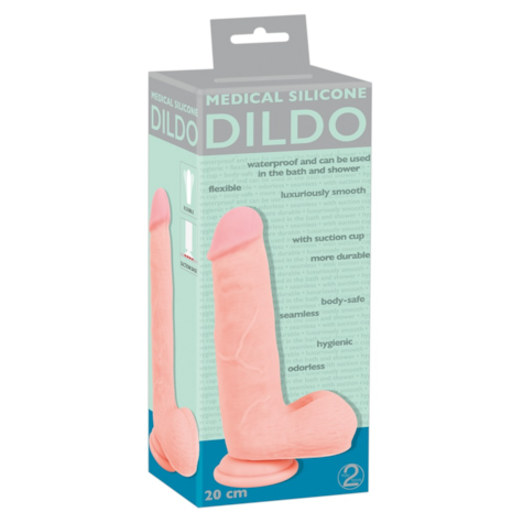 Dildo silikonowe medyczne z przyssawką 20 cm