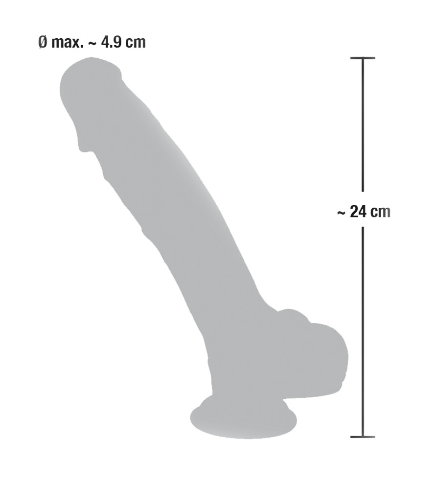 Dildo silikonowe medyczne z przyssawką 24 cm — zdjęcie 7