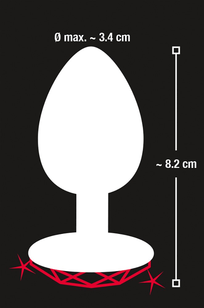 Korek analny aluminiowy Diamond Serce 8,2 cm — zdjęcie 6
