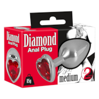 Korek analny aluminiowy Diamond Serce 8,2 cm