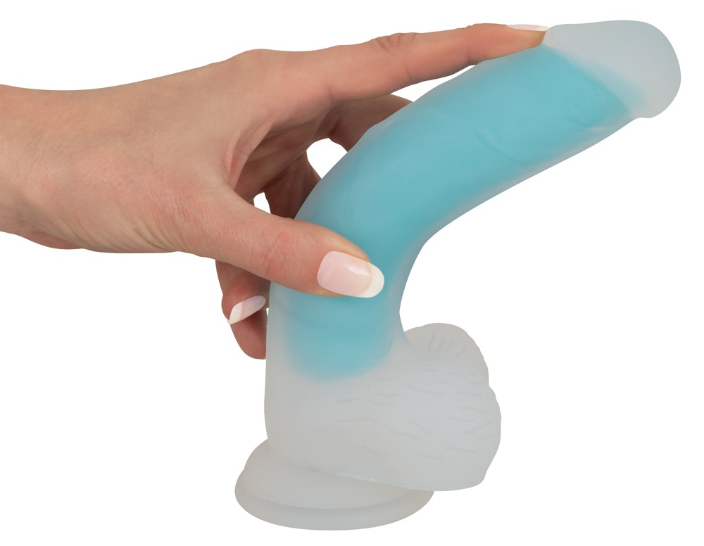 Dildo z przyssawką Glow in the Dark 20,5 cm — zdjęcie 5