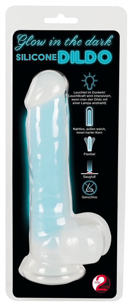 Dildo z przyssawką Glow in the Dark 20,5 cm