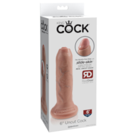 Dildo z przyssawką Uncut Cock 16,5 cm King Cock