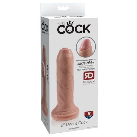 Dildo z przyssawką Uncut Cock 16,5 cm King Cock
