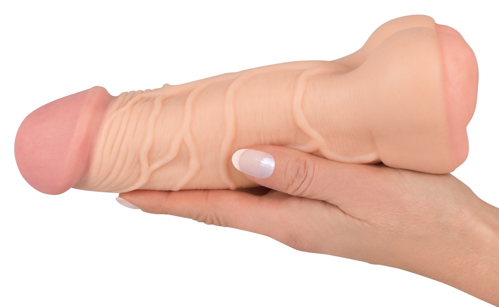 2 w 1 Przedłużka i masturbator Nature Skin — zdjęcie 4