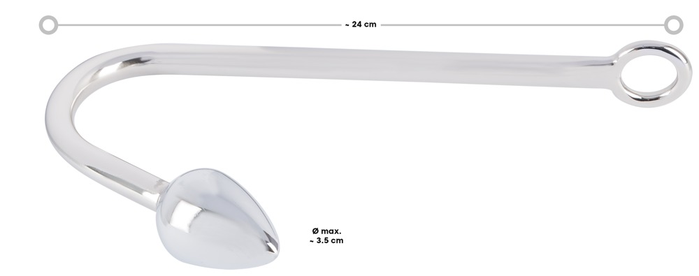 Korek analny aluminiowy Bondage Hook 24 cm — zdjęcie 5