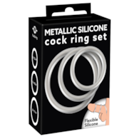 Komplet 3 metalicznych pierścieni z silikonu