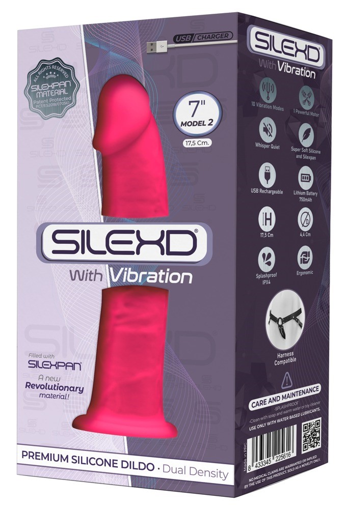 Dildo silikonowe z przyssawką z wibracjami 17,5cm Silexd