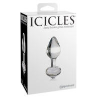 Korek analny szklany No. 44 8cm Icicles