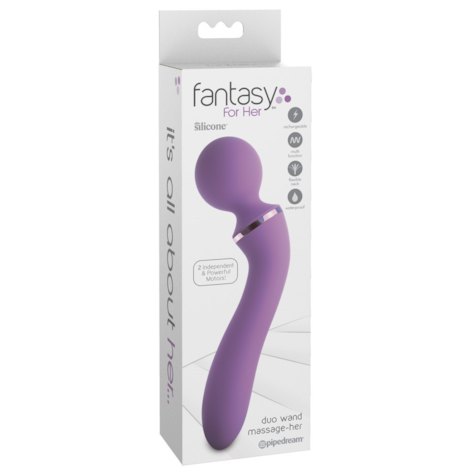 Masażer silikonowy Duo Wand 20 cm Fantasy For Her