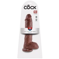 King Cock 10 inch Balls Brown