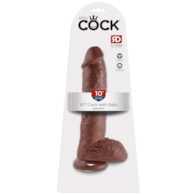 King Cock 10 inch Balls Brown