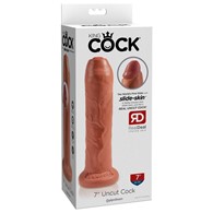Dildo z przyssawką Uncut Cock 17, 8 cm King Cock