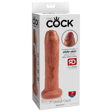 Dildo z przyssawką Uncut Cock 17, 8 cm King Cock