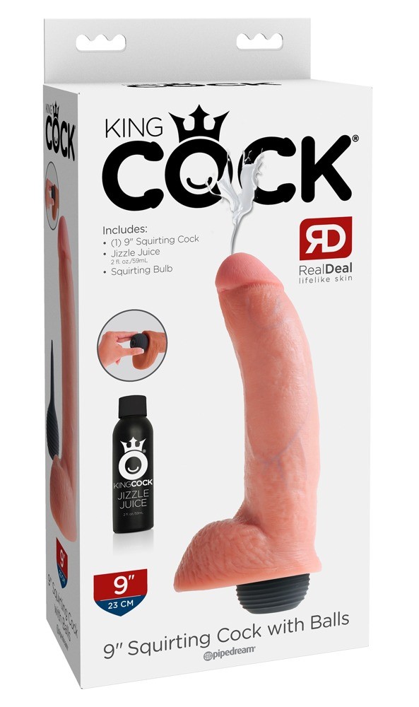 Dildo z funkcją wytrysku 23 cm King Cock