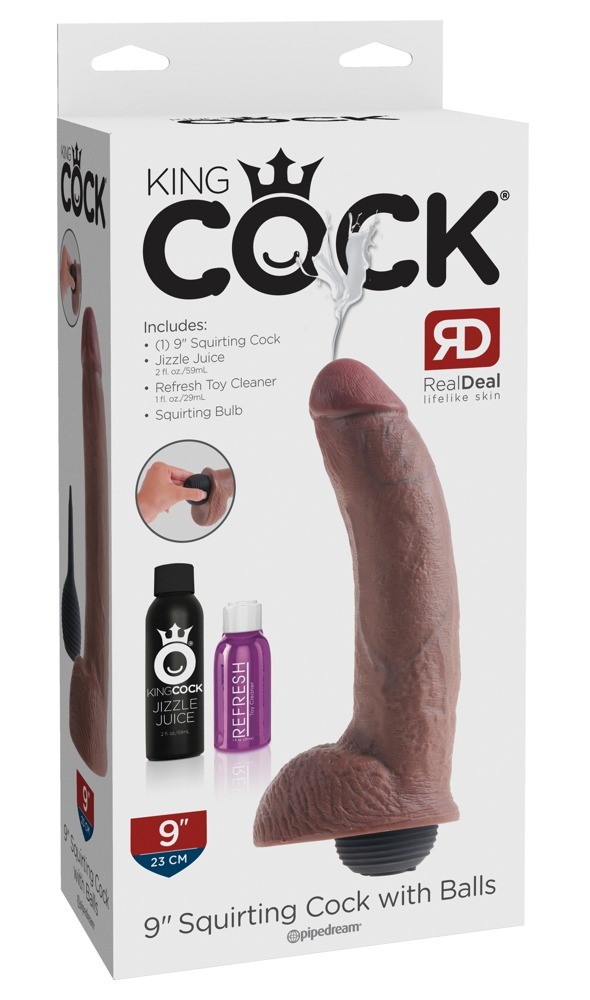 Dildo z funkcją wytrysku 23 cm King Cock