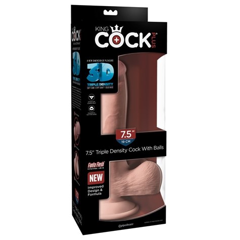 Dildo Triple Density 3D z przyssawką 19 cm King Cock