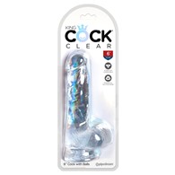 Dildo z przyssawką 17,8 cm King Cock Clear