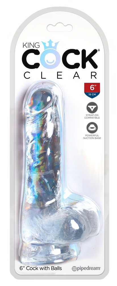 Dildo z przyssawką 17,8 cm King Cock Clear