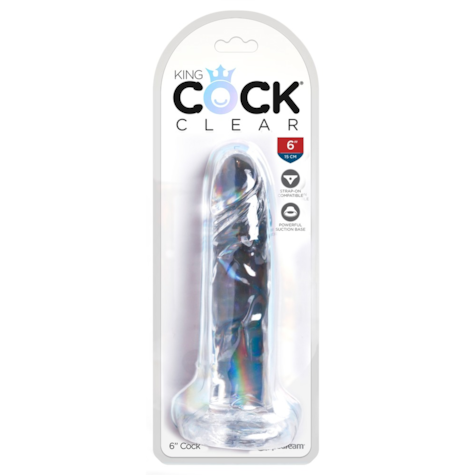 Dildo z przyssawką 17,8 cm King Cock Clear