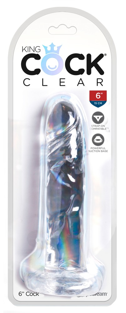 Dildo z przyssawką 17,8 cm King Cock Clear