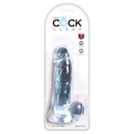 Dildo z przyssawką 20,3 cm King Cock Clear