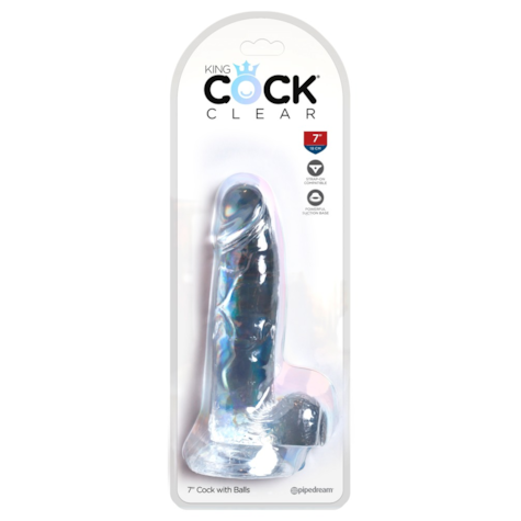 Dildo z przyssawką 20,3 cm King Cock Clear