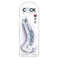 Dildo z przyssawką 21,6 cm King Cock Clear