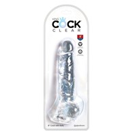 Dildo z przyssawką 12,2 cm King Cock Clear