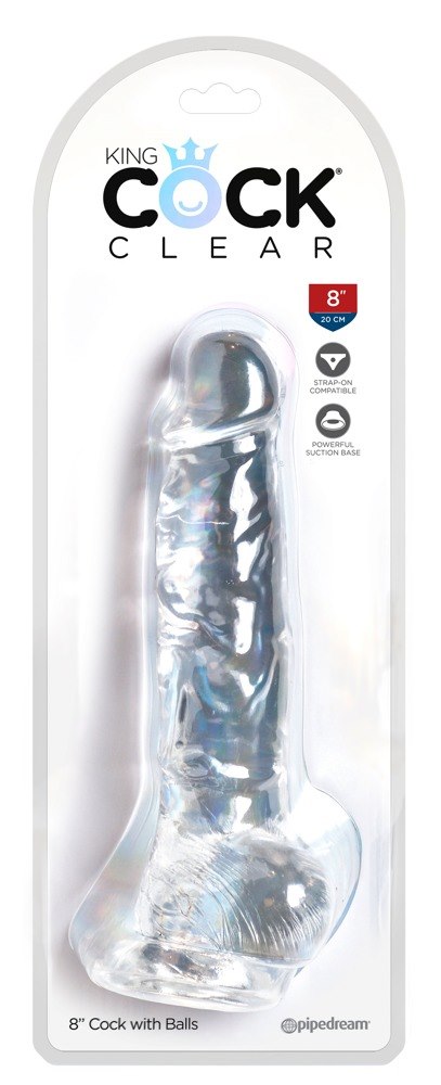 Dildo z przyssawką 12,2 cm King Cock Clear