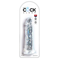 Dildo z przyssawką 21,8 cm King Cock Clear