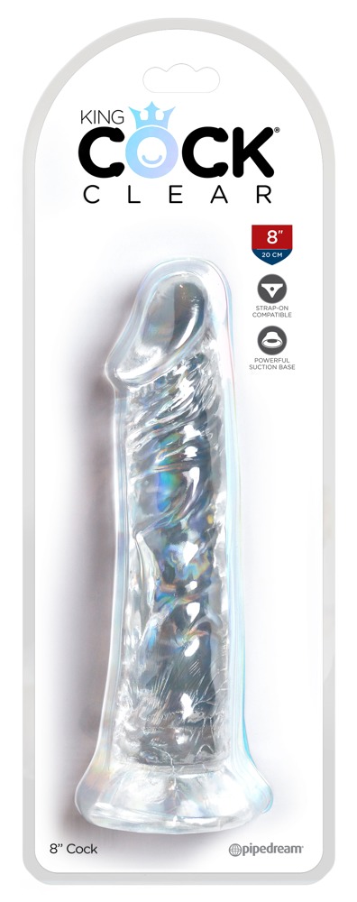 Dildo z przyssawką 21,8 cm King Cock Clear