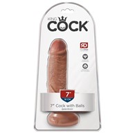 King Cock 7  Cock w Balls Tan