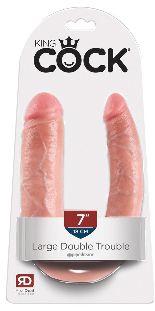 Dildo dwustronne Double Trouble 43 cm King Cock