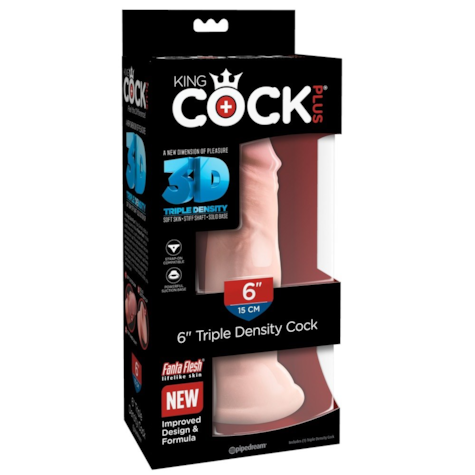 Dildo Triple Density 3D z przyssawką 15 cm King Cock