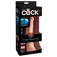 Dildo Triple Density 3D z przyssawką 18 cm King Cock