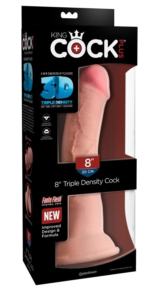 Dildo Triple Density 3D z przyssawką 20 cm King Cock