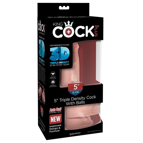 Dildo Triple Density 3D z przyssawką 17,8 cm King Cock