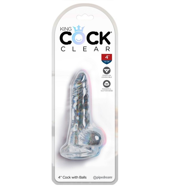 Dildo z przyssawką 10,2 cm King Cock Clear