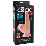 Dildo Triple Density 3D z przyssawką 15,2 cm King Cock