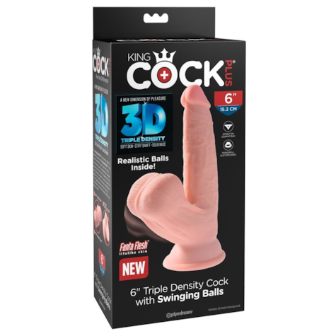 Dildo Triple Density 3D z przyssawką 15,2 cm King Cock