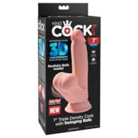 Dildo Triple Density 3D z przyssawką 17,8 cm King Cock