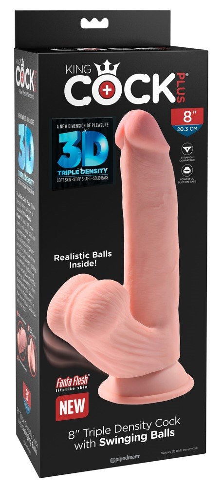 Dildo Triple Density 3D z przyssawką 20,3 cm King Cock