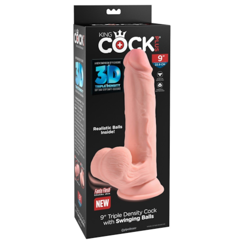 Dildo Triple Density 3D z przyssawką 22,9 cm King Cock