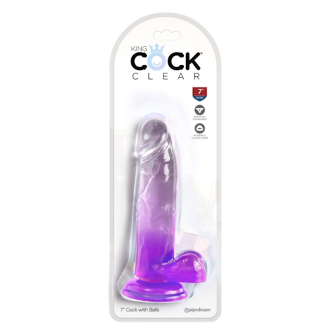 KingCockClear 7 w balls purple