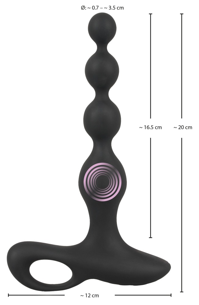 Koraliki analne z wibracjami 20 cm Black Velvet — zdjęcie 5