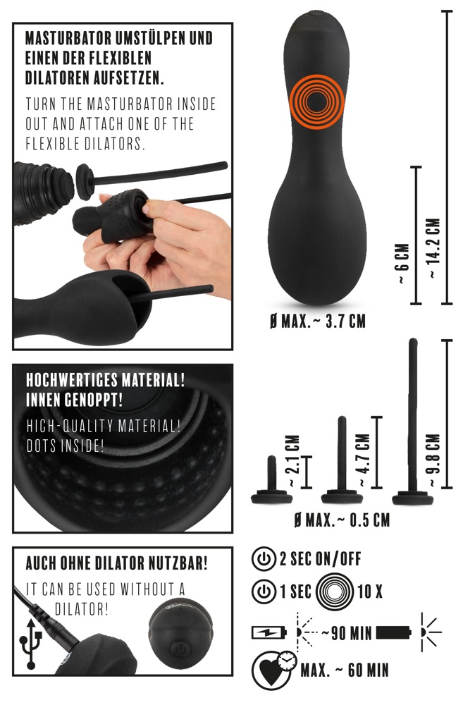 Masturbator z 3 dilatorami Rebel — zdjęcie 7