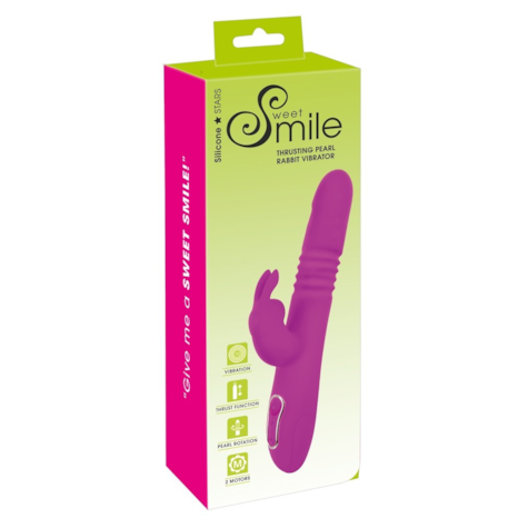 Wibrator z funkcją pchnięcia 24,8cm Sweet Smile