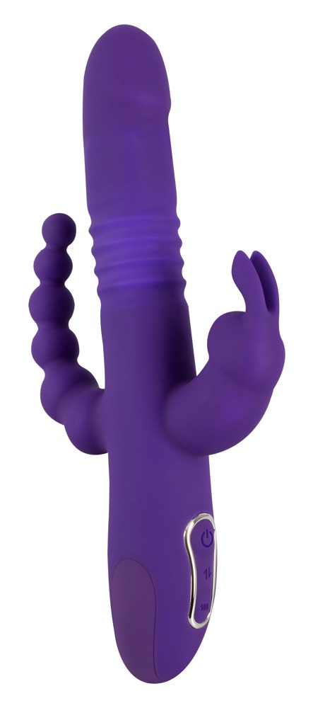 Wibrator z funkcją pchnięcia i koralikami analnymi 24,8cm Sweet Smile — zdjęcie 2