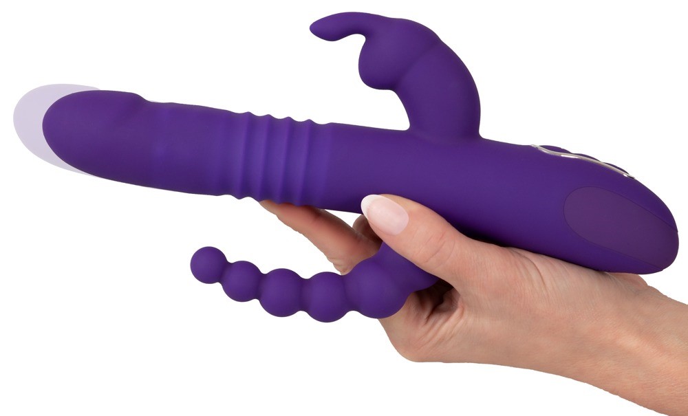 Wibrator z funkcją pchnięcia i koralikami analnymi 24,8cm Sweet Smile — zdjęcie 9